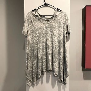 Heather gray tunic with strap details
